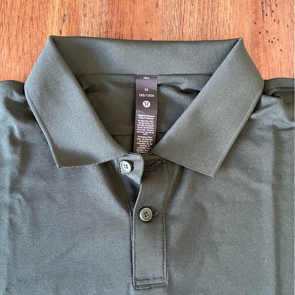 Mens Lululemon Pique Classic Fit SS Dark Green Polo Shirt MSRP $88 - Picture 2 of 3
